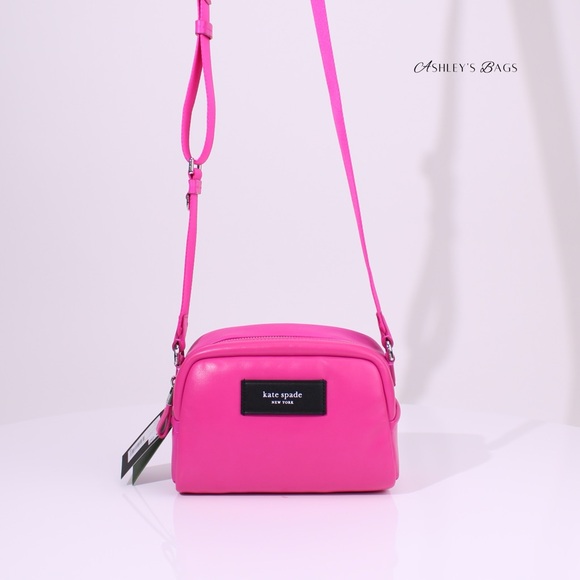 Kate Spade Puffed Satchel Crossbody In Pink Vivid Snapdragon - Picture 2 of 8